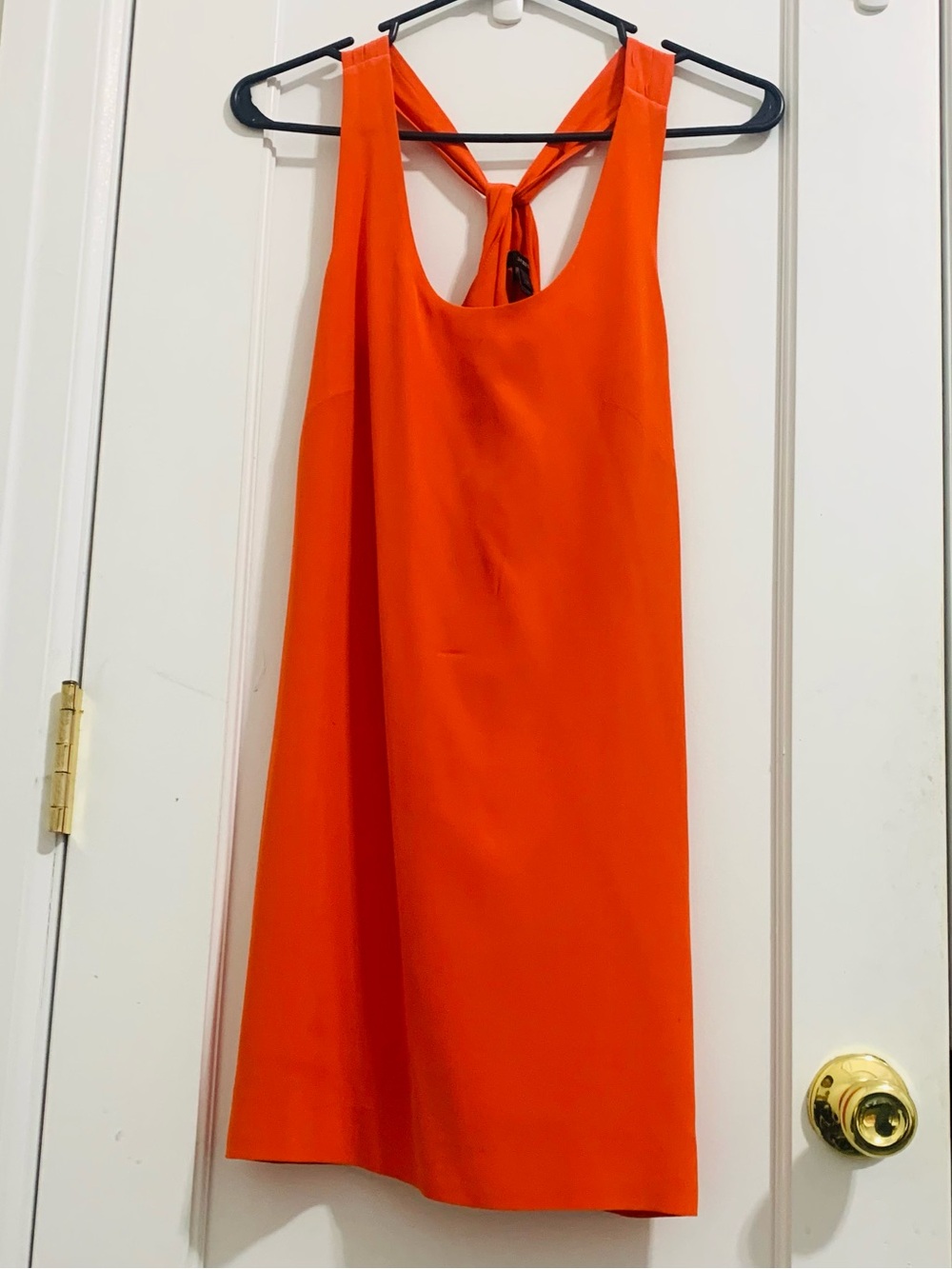 J. Crew Orange Sleeveless Summer Dress with Neck Tie